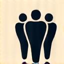 Interconnected people icons representing community support