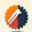 Growing arrow icon inside a gear, symbolizing continuous improvement