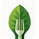 Leaf and fork icon for nutrition