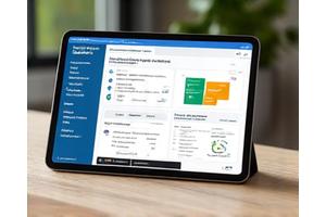 A detailed digital report interface displaying genetic predispositions, nutritional recommendations, and microbiome diversity analysis on a tablet screen.