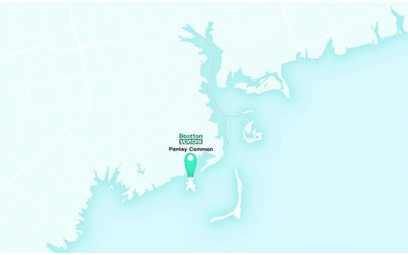 Stylized map highlighting wellness hotspots in Boston, Massachusetts