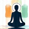 Illustration of a person meditating with disconnected digital devices around, symbolizing digital detox