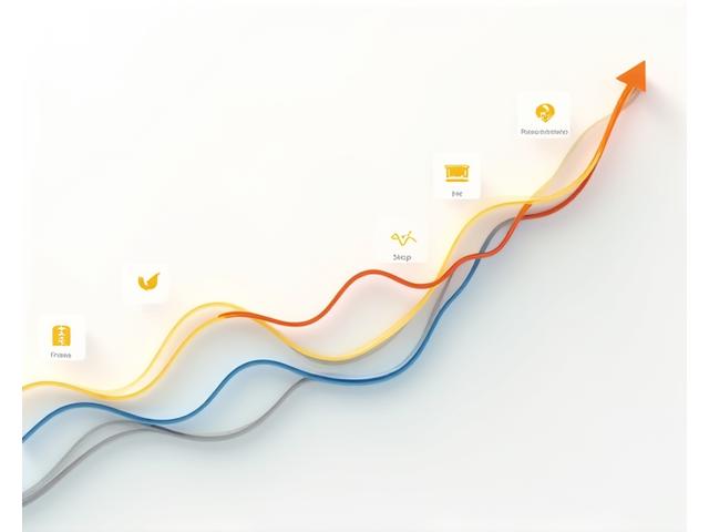 A stylized chart showing an upward trend of personal growth and progress in different wellness areas with small icons representing nutrition, fitness, and mental health. Clean, modern aesthetic.