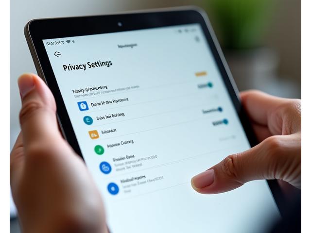 User managing privacy settings on a device screen