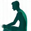 Stylized icon representing an athlete resting or recovering post-workout.
